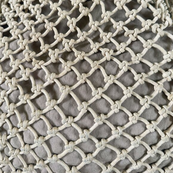 Monserat De Lucca Hobo Rope Bag Crochet Macramé Knotted Braided Tassel Boho Chic - Picture 5 of 11